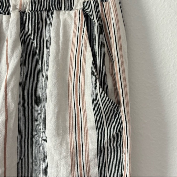 Womens Forever 21 Striped Linen Blend Wide Leg Pants – Drawstring Size Large - Picture 3 of 9